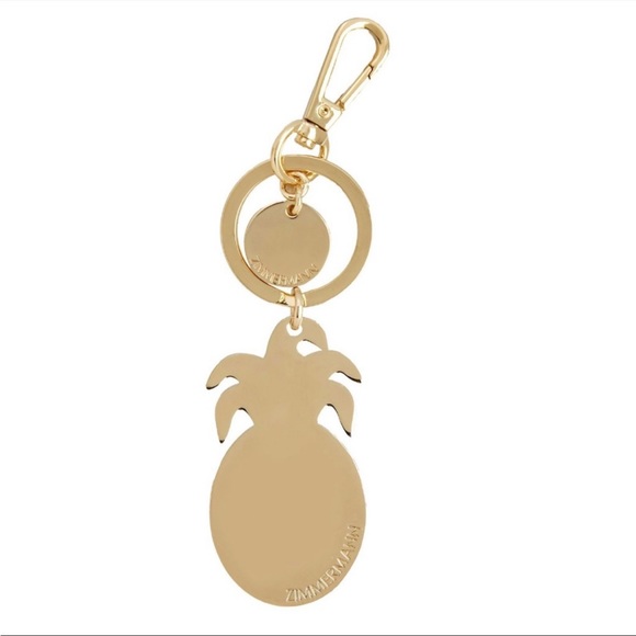 NWT Zimmerman Gold-Tone Enamel Brass Keychain - Picture 2 of 6